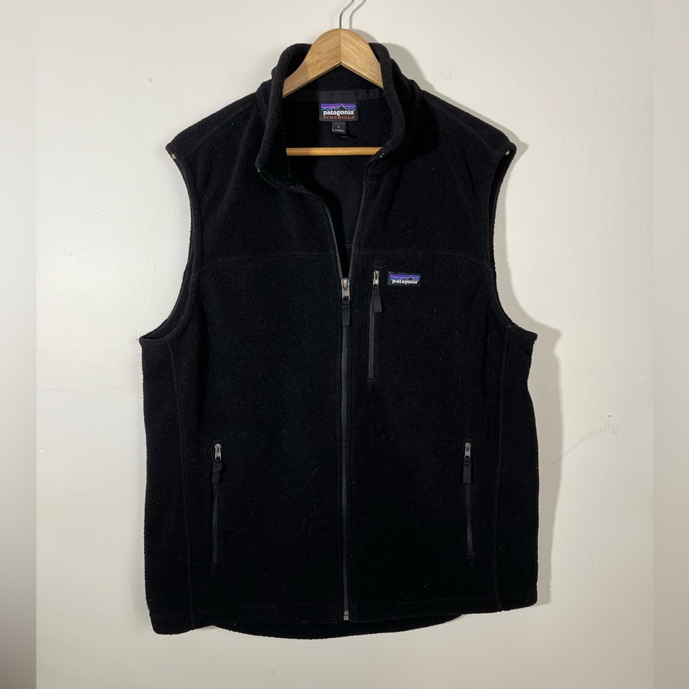 Patagonia synchilla black fleece vest